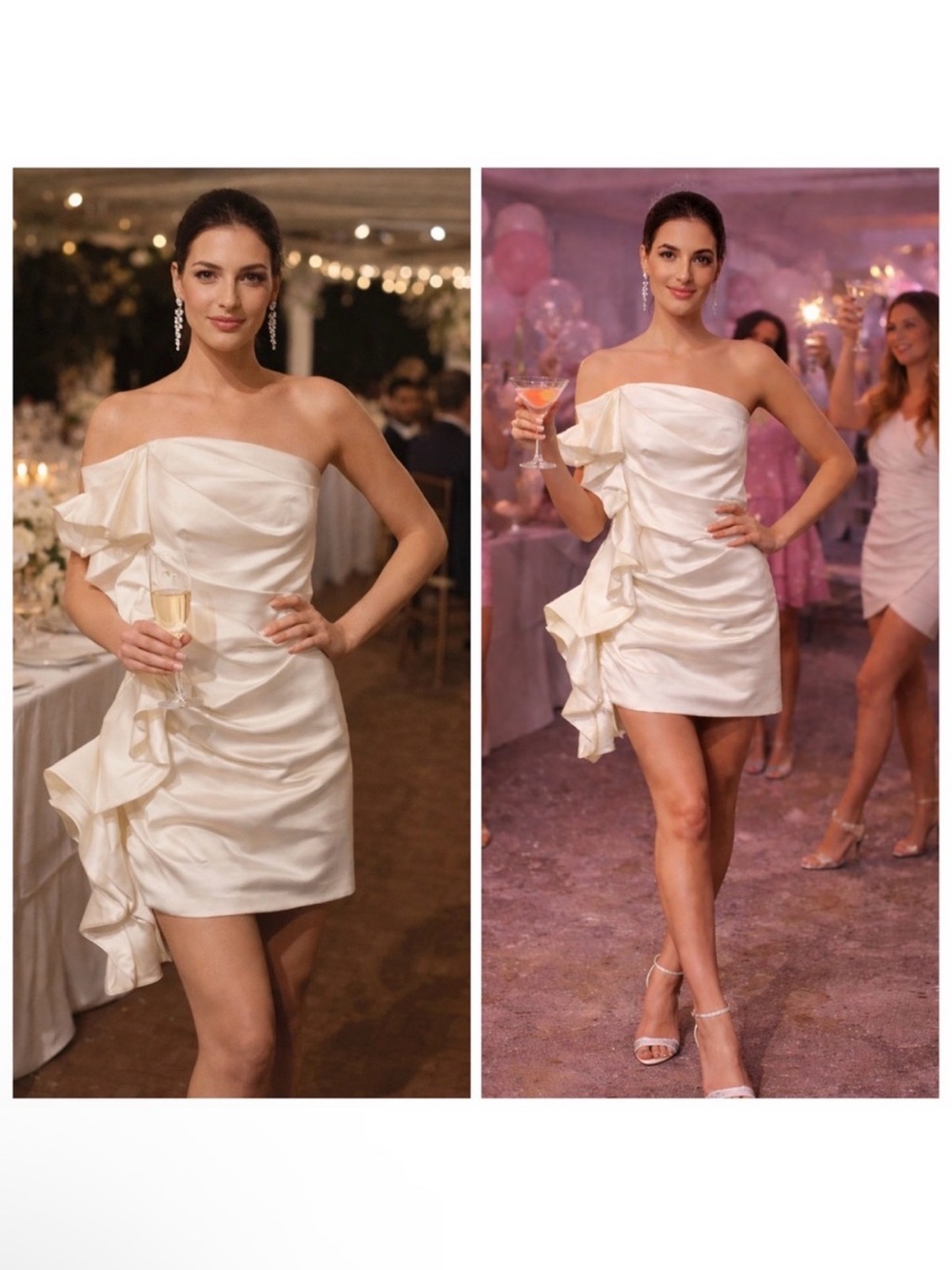 Alexandre Vauthier Ivory White Strapless Mini Dress US6 Bridal Bachelorette NWT
